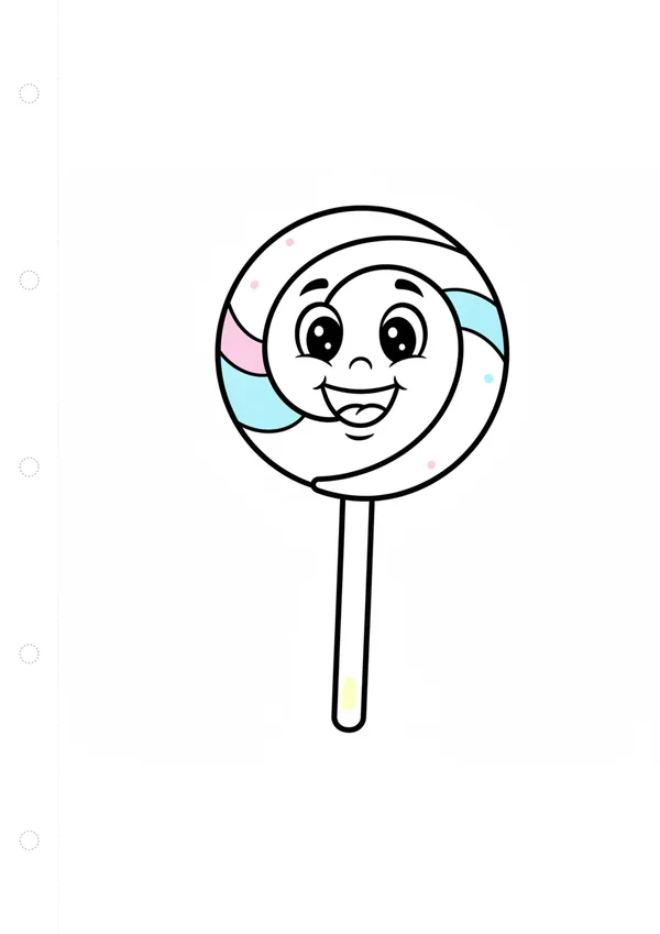 막대사탕 (방긋) 색칠공부 도안
