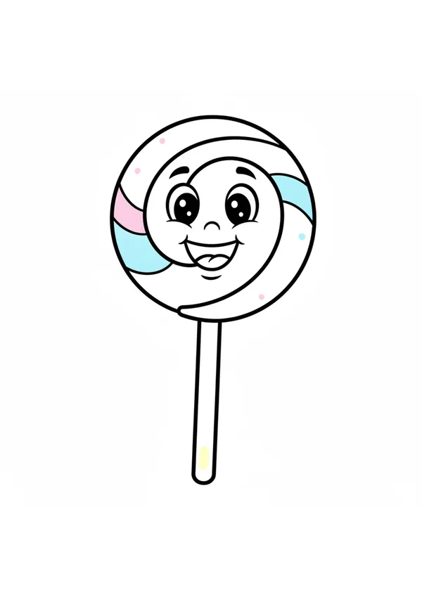 막대사탕 (방긋) 색칠공부 도안