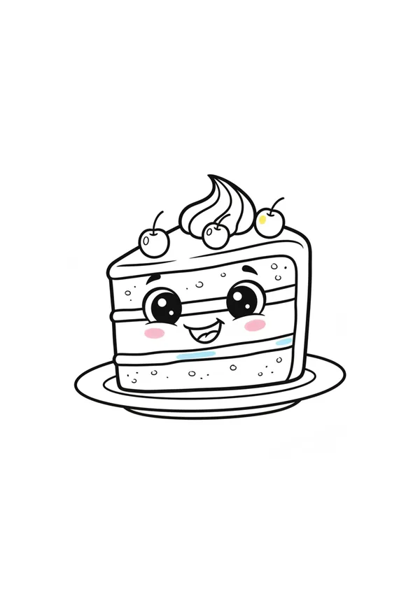 케이크 (방긋) 색칠공부 도안