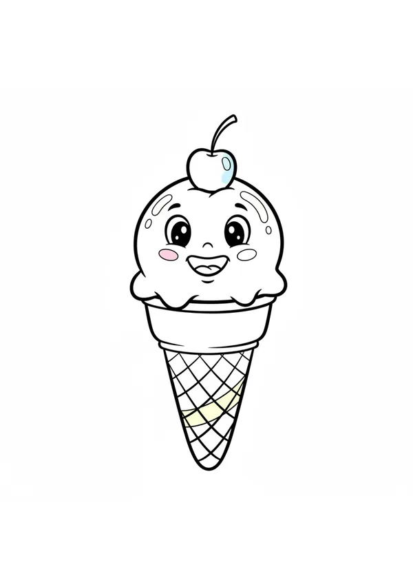 아이스크림 (방긋) 색칠공부 도안