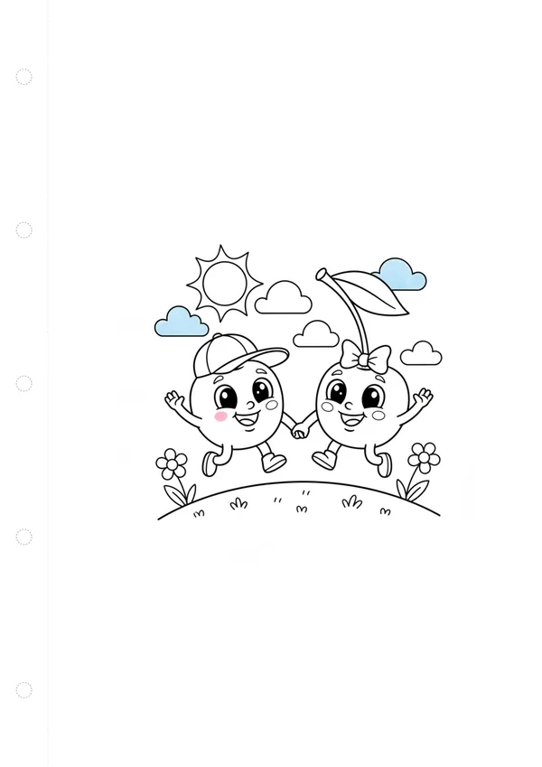 체리 (바깥놀이) 색칠공부 도안