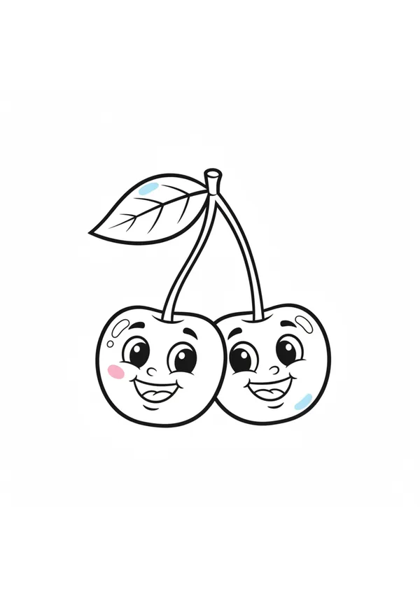 체리 (방긋) 색칠공부 도안