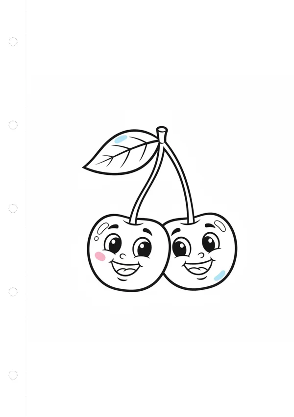 체리 (방긋) 색칠공부 도안