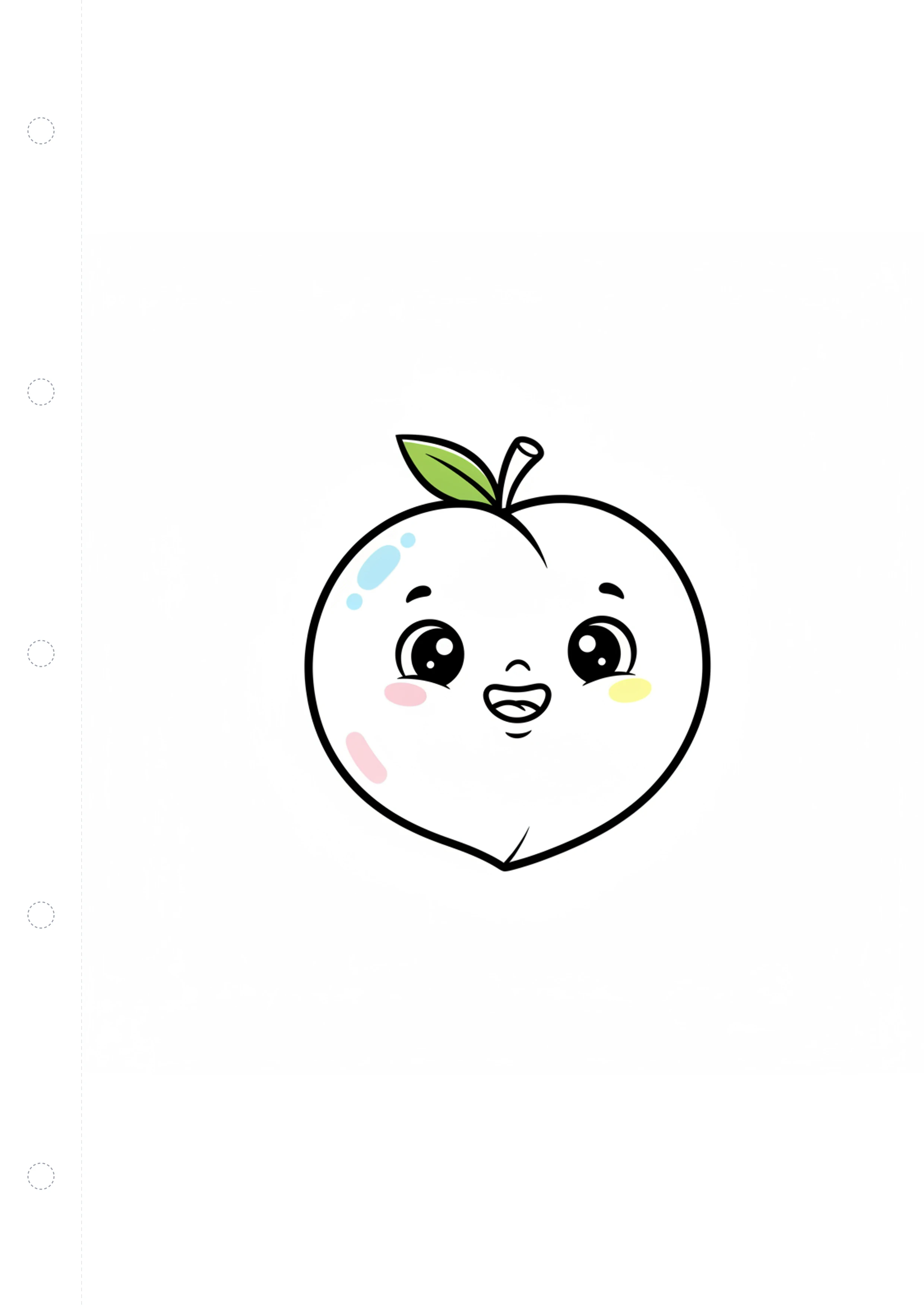복숭아 (방긋) 원본 도안