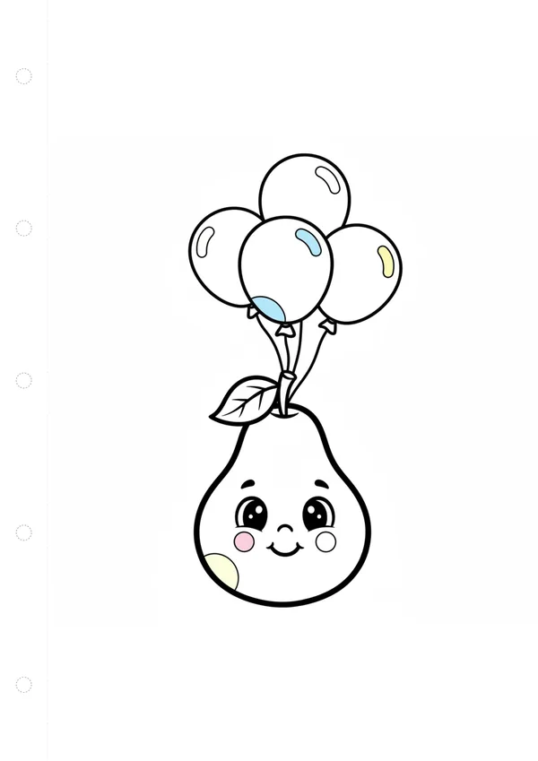 배 (풍선과 함께) 색칠공부 도안