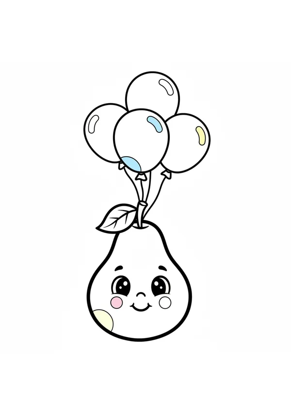 배 (풍선과 함께) 색칠공부 도안