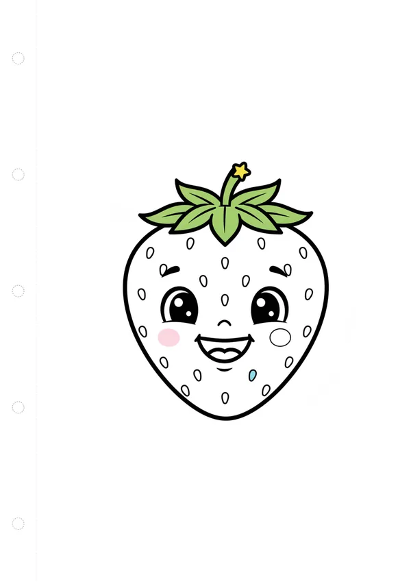 딸기 (방긋) 색칠공부 도안