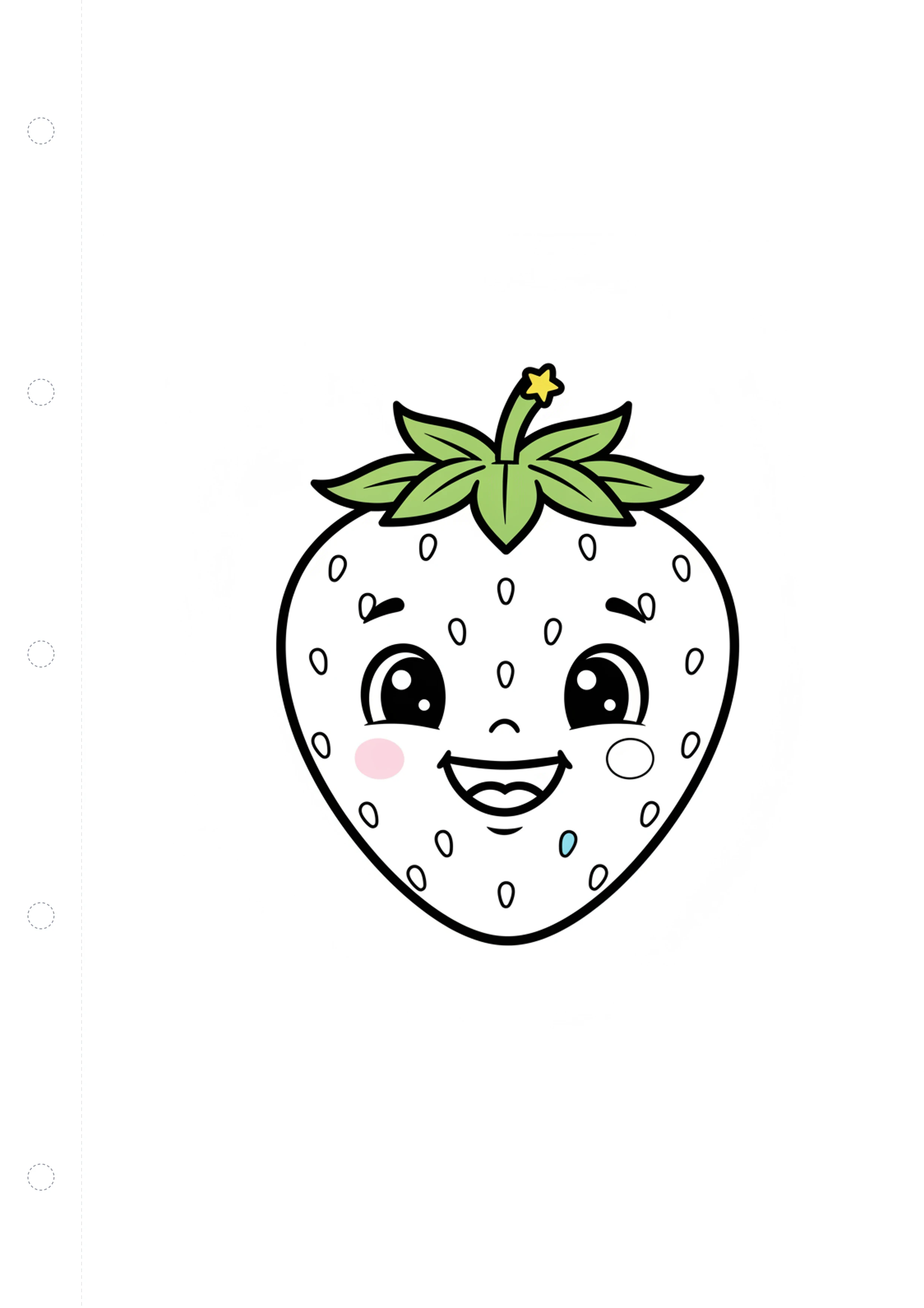 딸기 (방긋) 원본 도안