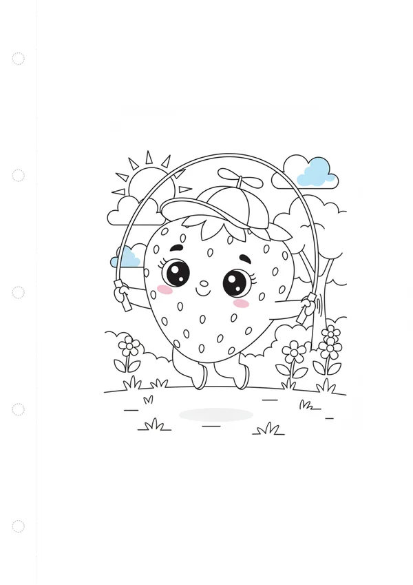 딸기 (바깥놀이) 색칠공부 도안