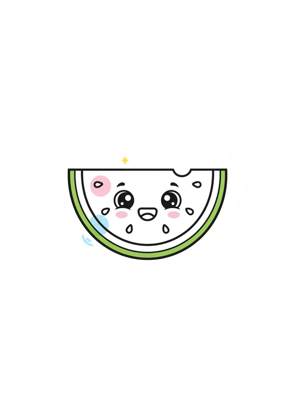 수박 (방긋) 색칠공부 도안