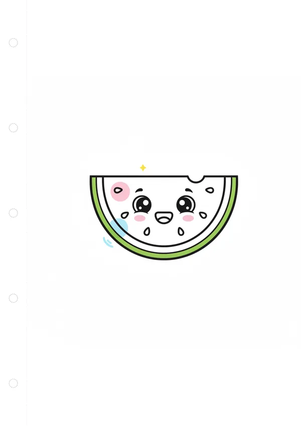 수박 (방긋) 색칠공부 도안