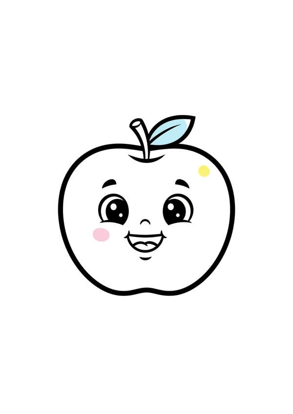 사과 (방긋) 색칠공부 도안