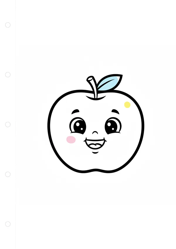 사과 (방긋) 색칠공부 도안