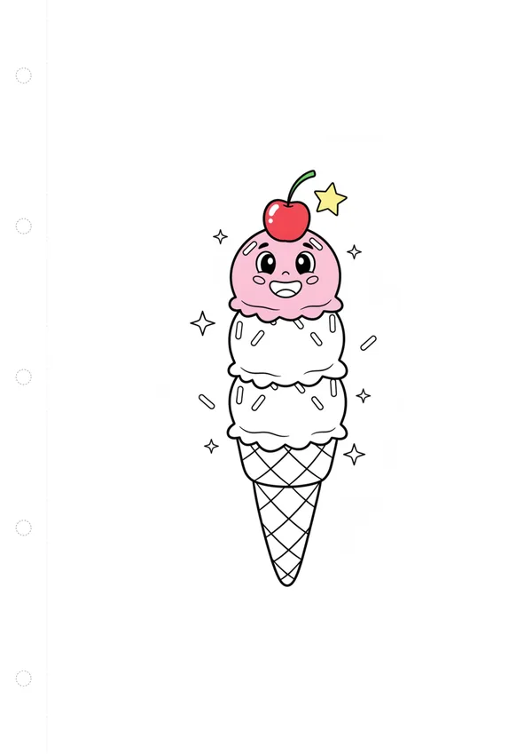 아이스크림 콘 색칠공부 도안