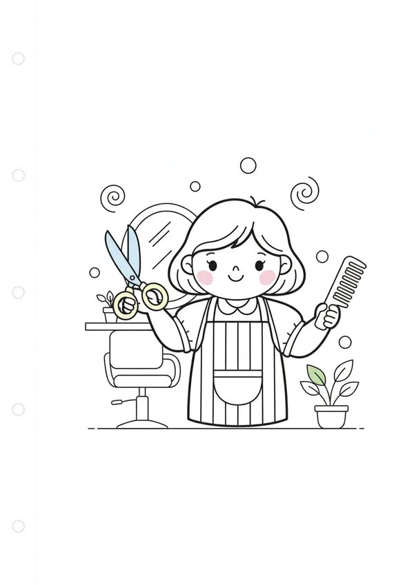미용사 색칠공부 도안