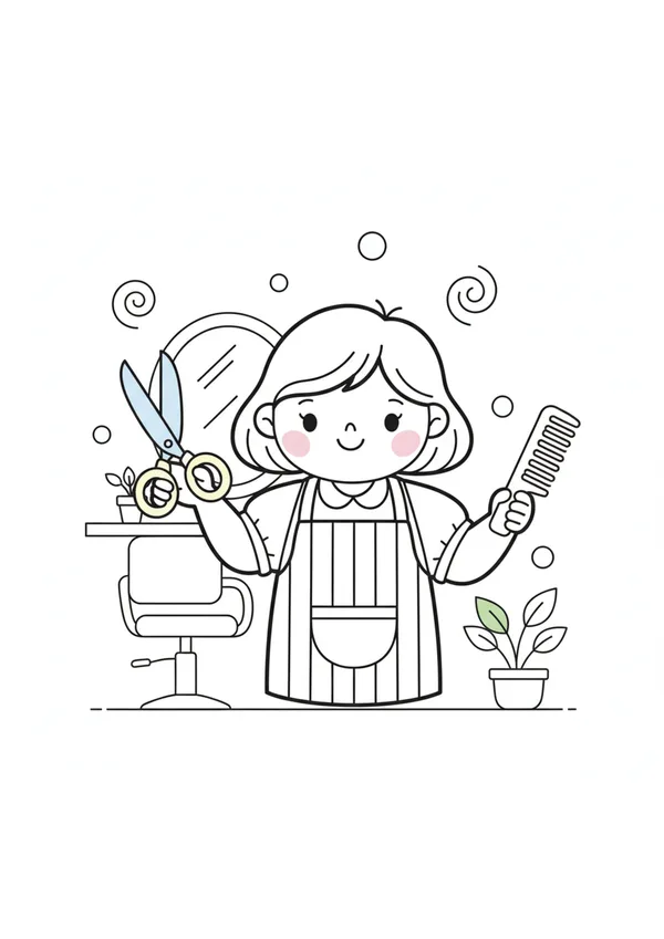 미용사 색칠공부 도안