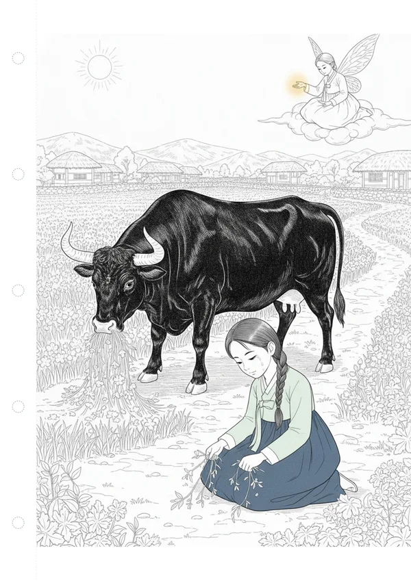 콩쥐팥쥐 2화: 기적의 도움 색칠공부 도안