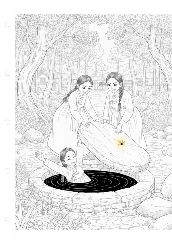 콩쥐팥쥐 4화: 팥쥐의 시기와 끔찍한 음모 색칠공부 도안