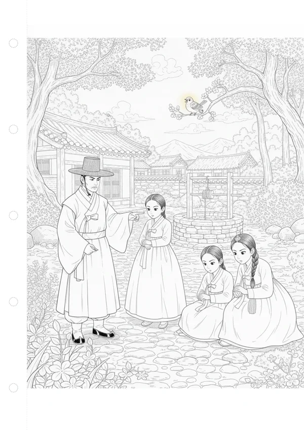 콩쥐팥쥐 5화: 진실의 발각과 정의의 심판 색칠공부 도안