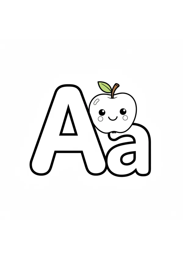 알파벳 A 색칠공부 도안