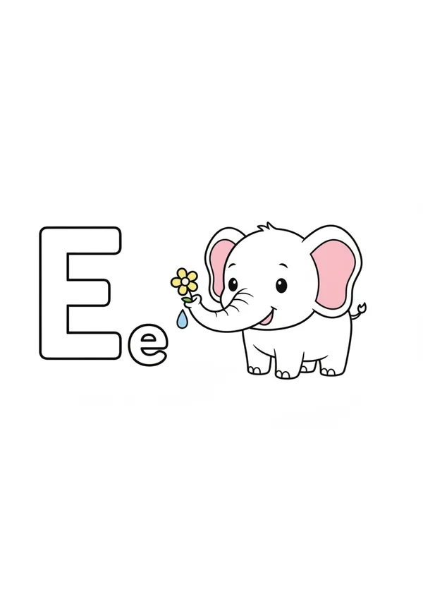 알파벳 E 색칠공부 도안