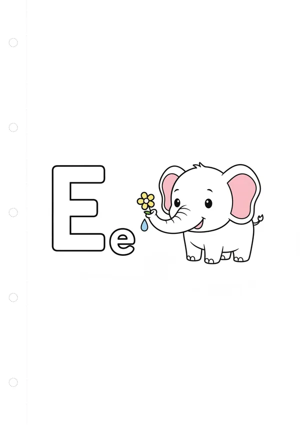 알파벳 E 색칠공부 도안