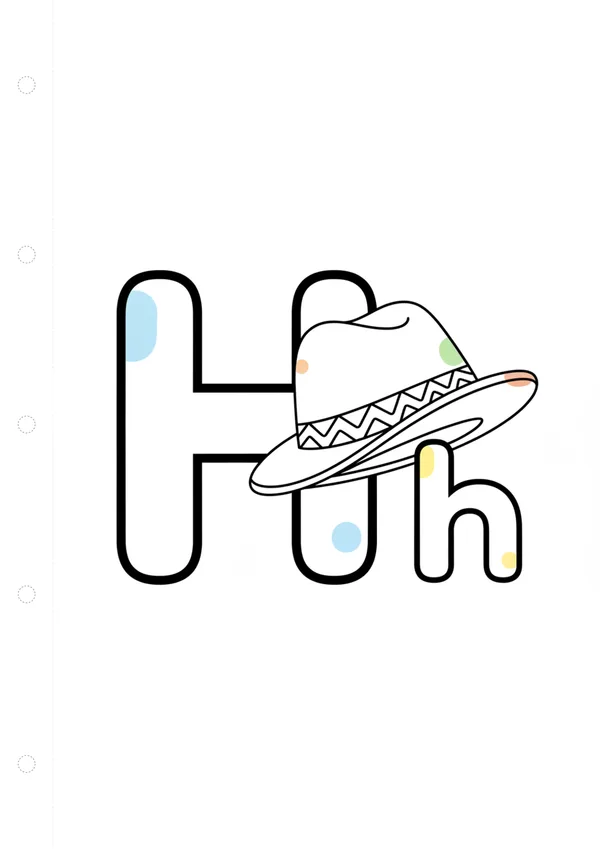 알파벳 H 색칠공부 도안