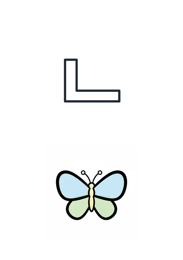 한글 ㄴ (나비) 색칠공부 도안