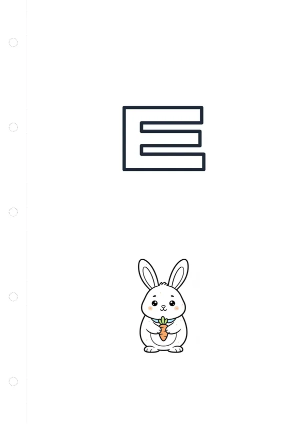 한글 ㅌ (토끼) 색칠공부 도안