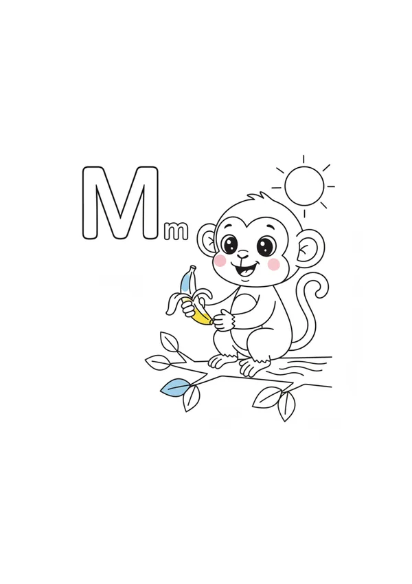 알파벳 M 색칠공부 도안