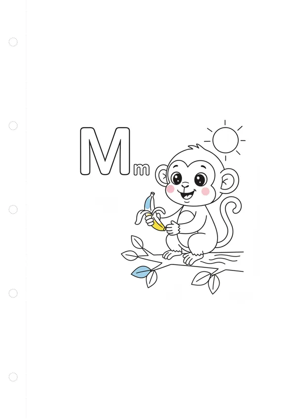 알파벳 M 색칠공부 도안