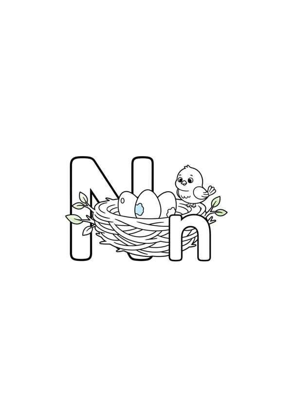 알파벳 N 색칠공부 도안