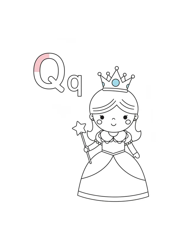 알파벳 Q 색칠공부 도안
