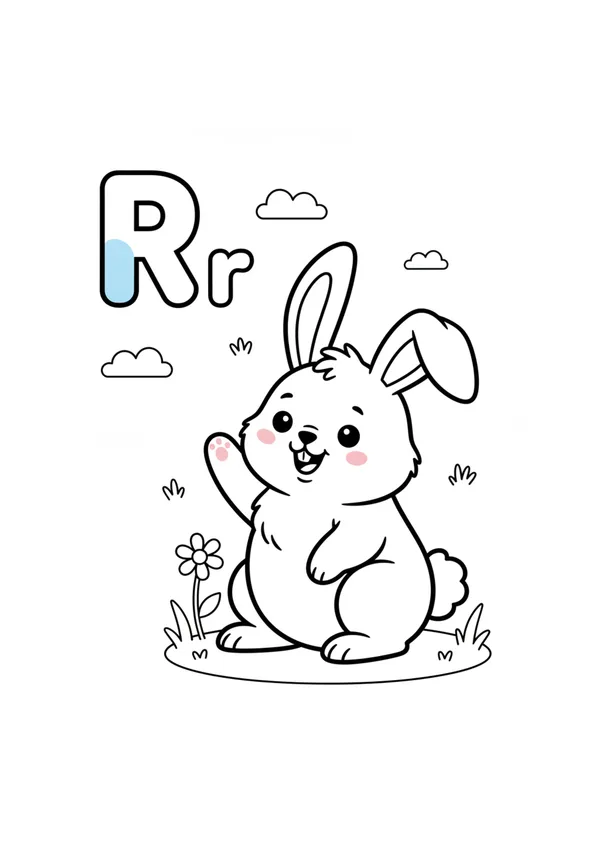 알파벳 R 색칠공부 도안