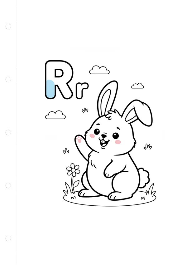 알파벳 R 색칠공부 도안
