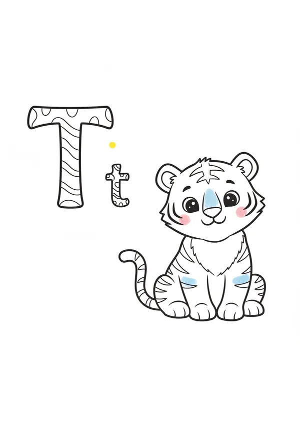 알파벳 T 색칠공부 도안