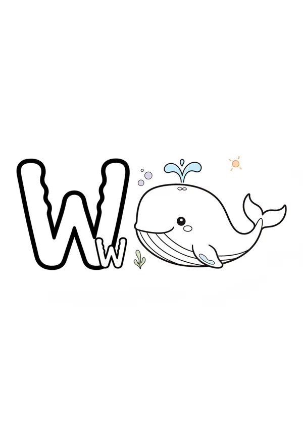 알파벳 W 색칠공부 도안