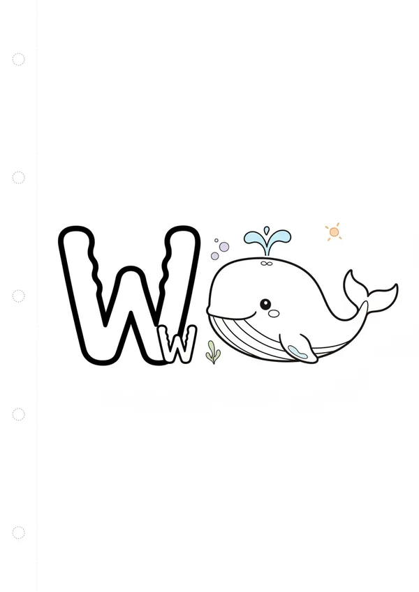 알파벳 W 색칠공부 도안