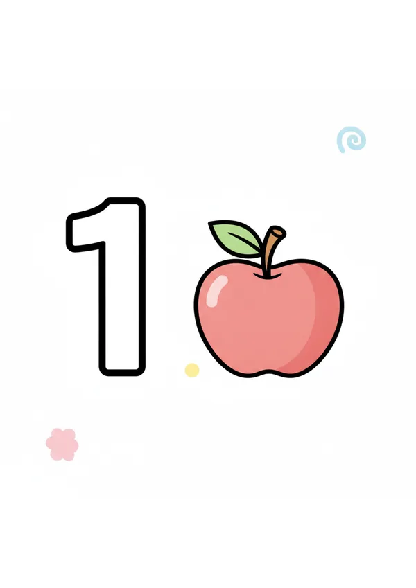 숫자 1 색칠공부 도안