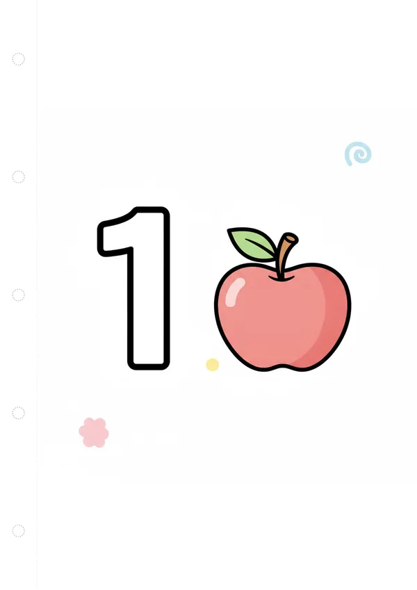 숫자 1 색칠공부 도안