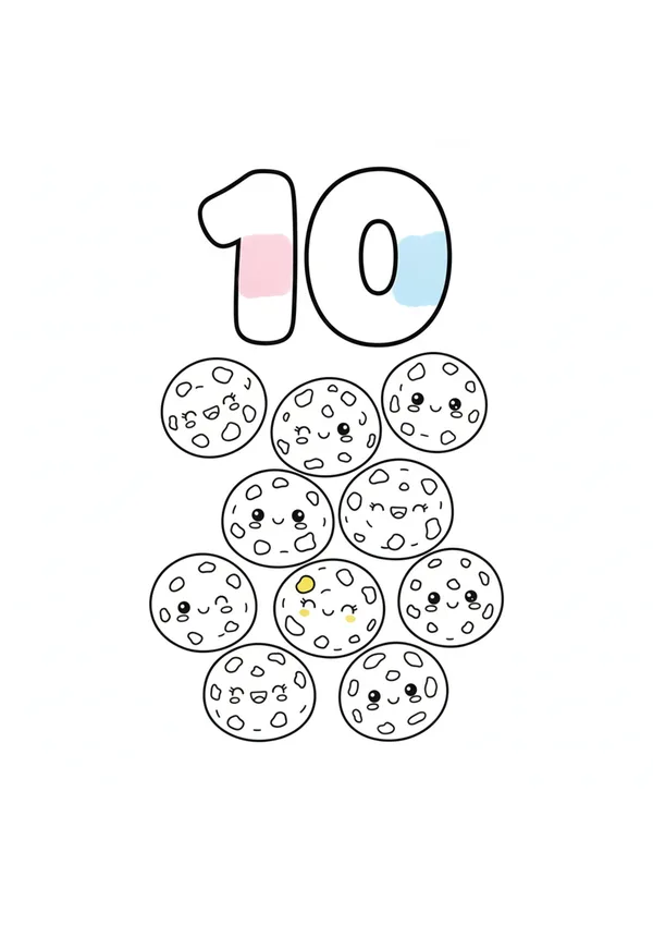 숫자 10 색칠공부 도안