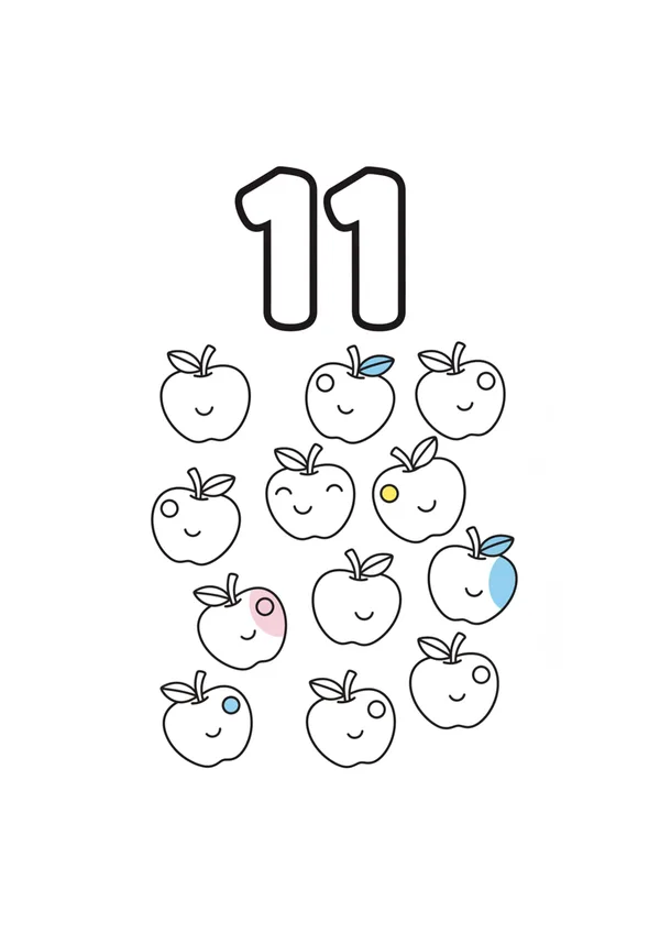 숫자 11 색칠공부 도안