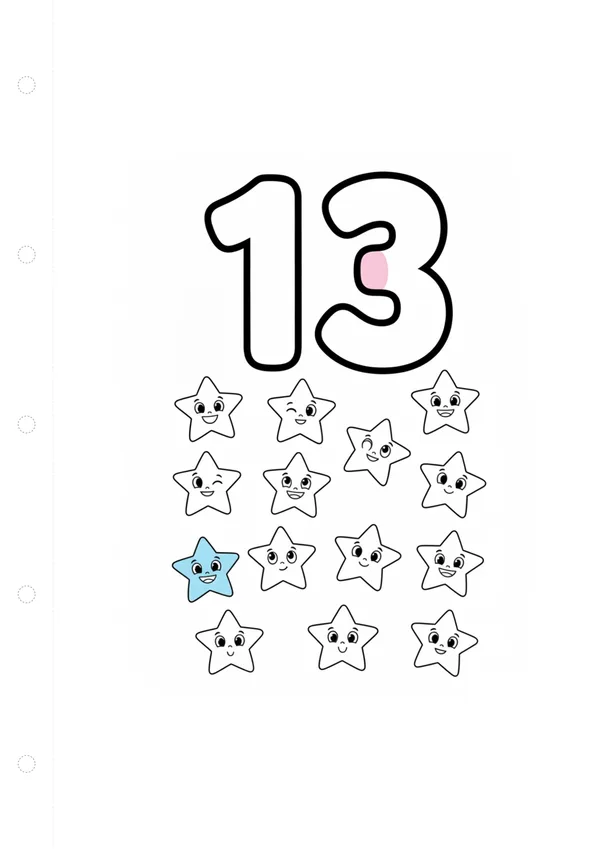 숫자 13 색칠공부 도안