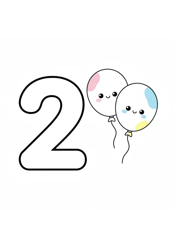 숫자 2 색칠공부 도안