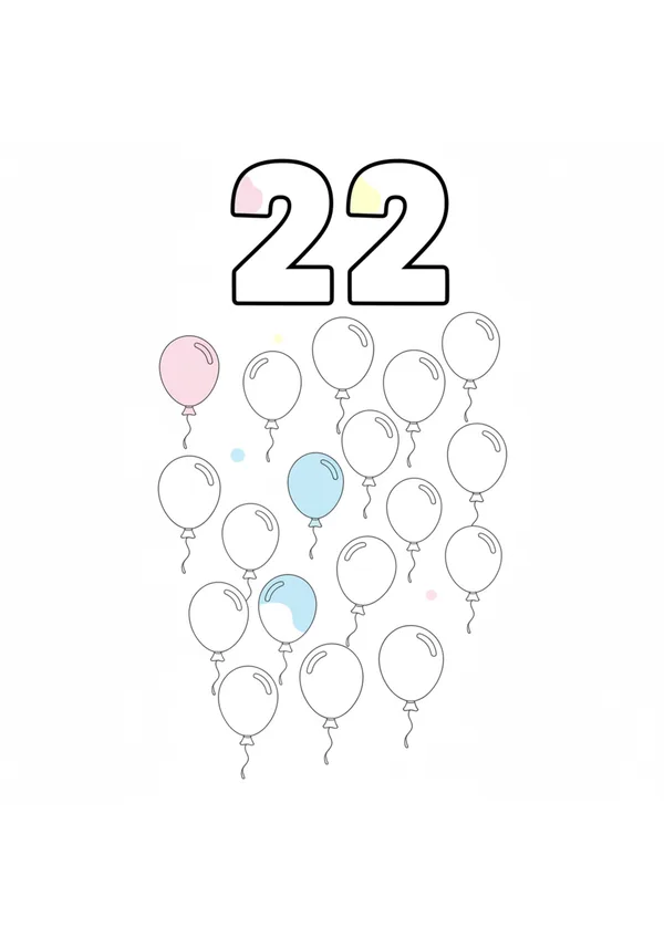 숫자 22 색칠공부 도안
