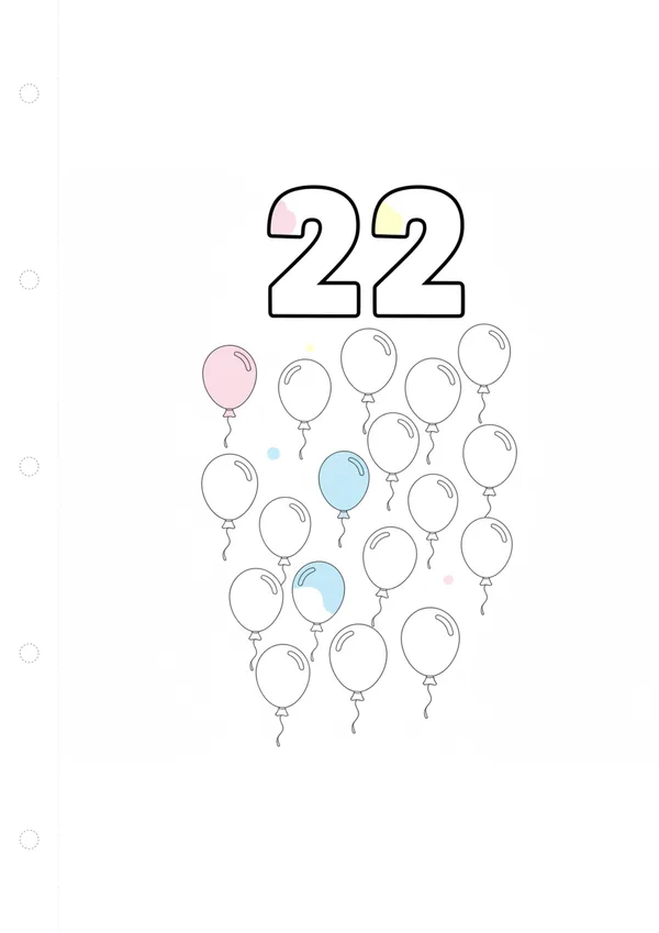 숫자 22 색칠공부 도안