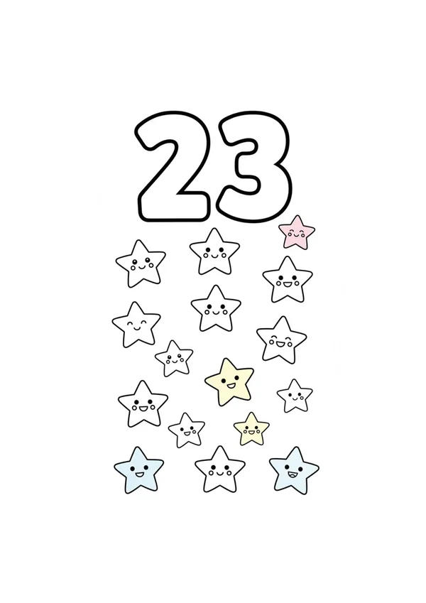 숫자 23 색칠공부 도안