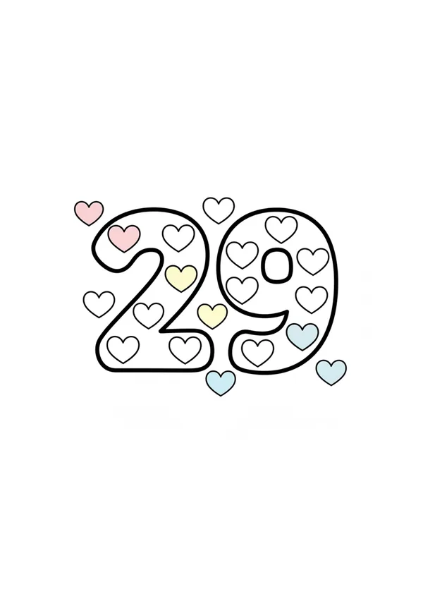 숫자 29 색칠공부 도안
