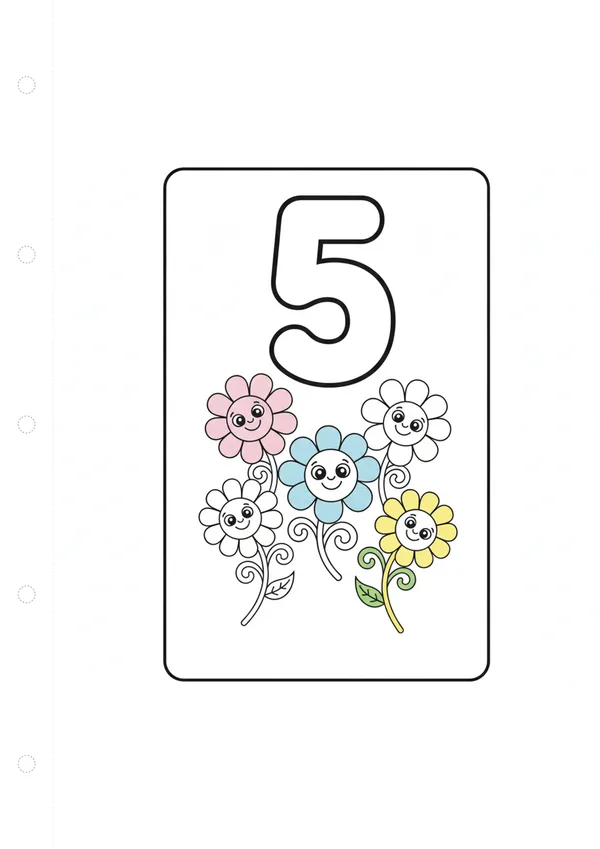 숫자 5 색칠공부 도안
