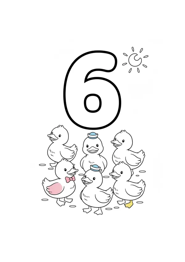 숫자 6 색칠공부 도안